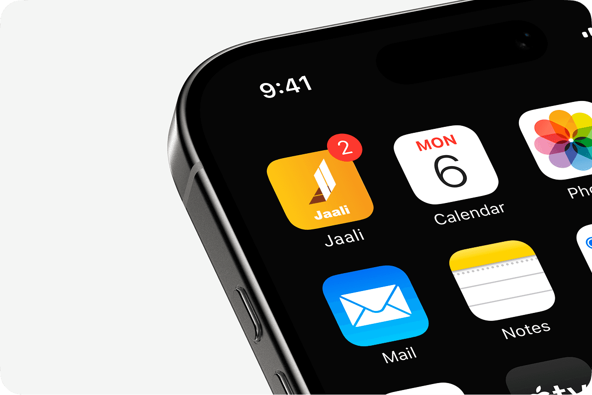 Jaali Research App Screen 1