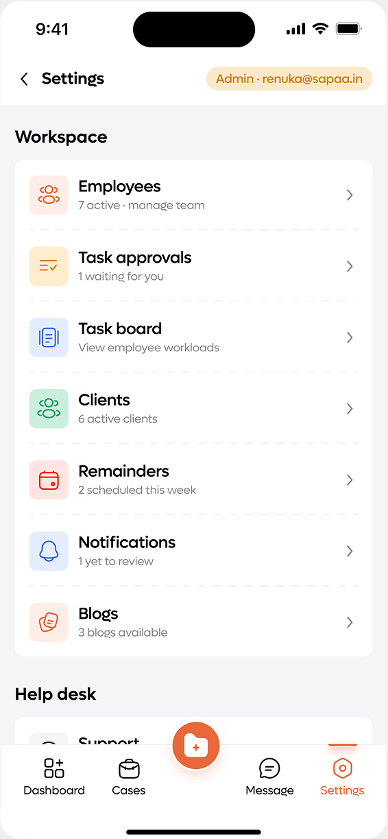 Sapaa Workspace